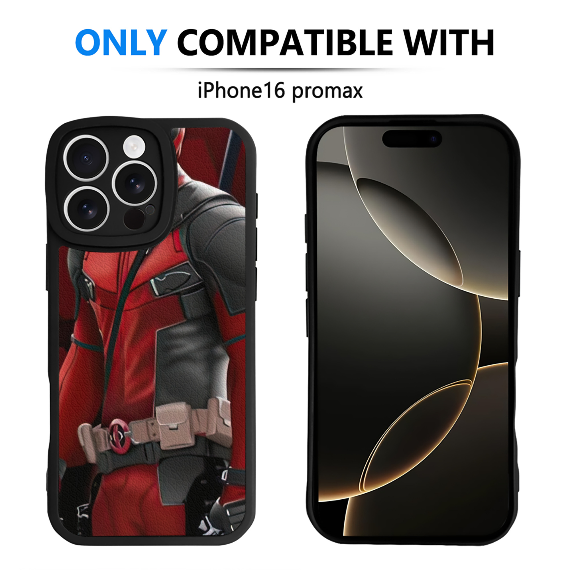 （画像用） Deadpool デッドプール 【iPhone 16シリーズ対応】シリコンスマホケース（レザー調） 材質：シリコン